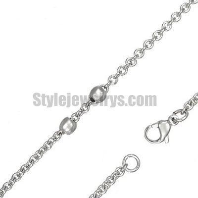 Stainless steel jewelry Chain 50cm - 55cm length circle ball chain necklace w/lobster 4mm ch360252 - Click Image to Close